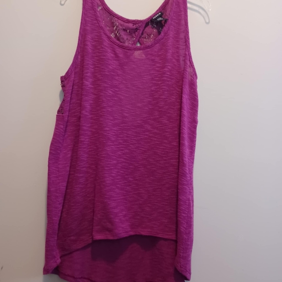 torrid Tops - Torrid Semi Sheer Tank Top Purple Lace Back Sz 1‎ Summer Workout Yoga Leisure